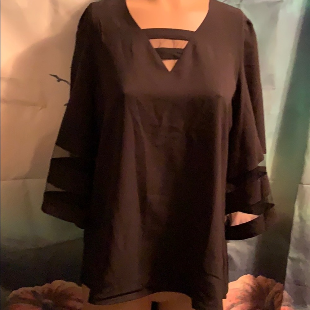 New Black Top 40” bust med/large. Bell sleeves